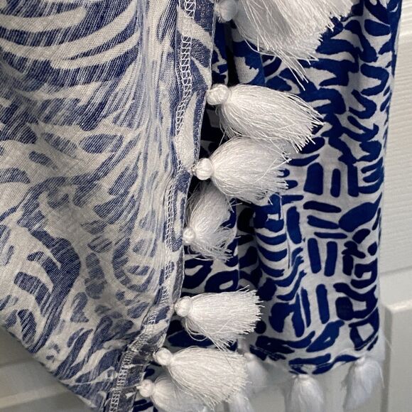 Lilly Pulitzer Top Womens Size XS Silk Dusk Tank Cami Eyelet Racerback Tassel - Picture 6 of 7